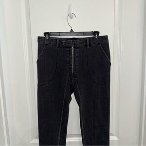 The Row Ankle Zip Skinny Washed Black Jeans